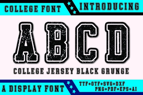 College Jersey Black Grunge Typeface Review for Bold Branding