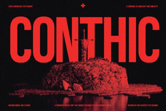 Conthic Typeface: Medieval Strength for Modern Display Designs