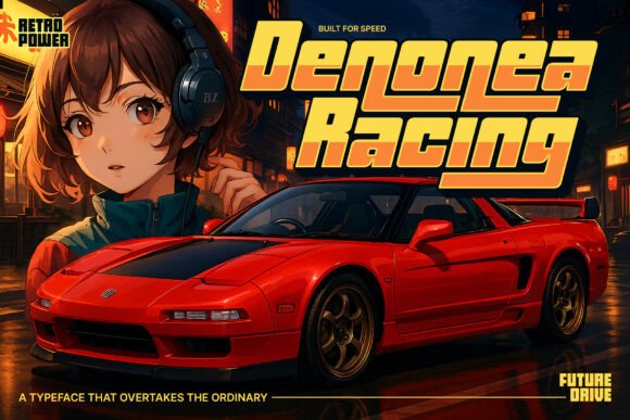 Denonea Racing: A Bold Display Typeface for Creative Makers