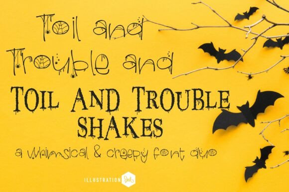 Toil and Trouble Duo: A Whimsical Halloween Typeface for Creative Sellers