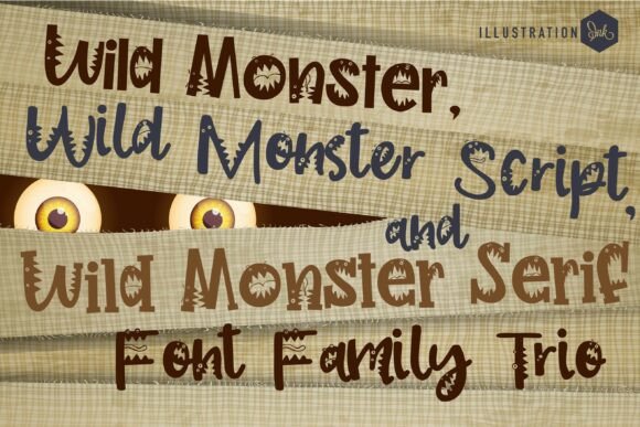 Wild Monster Trio: A Playful Display Font for Spooky Season Branding